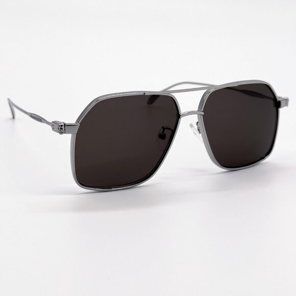 NEW ALEXANDER MCQUEEN AM0372S 001 PILOT SILVER SUNGLASSES ALEXANDER MCQUEEN - Picture 1 of 10